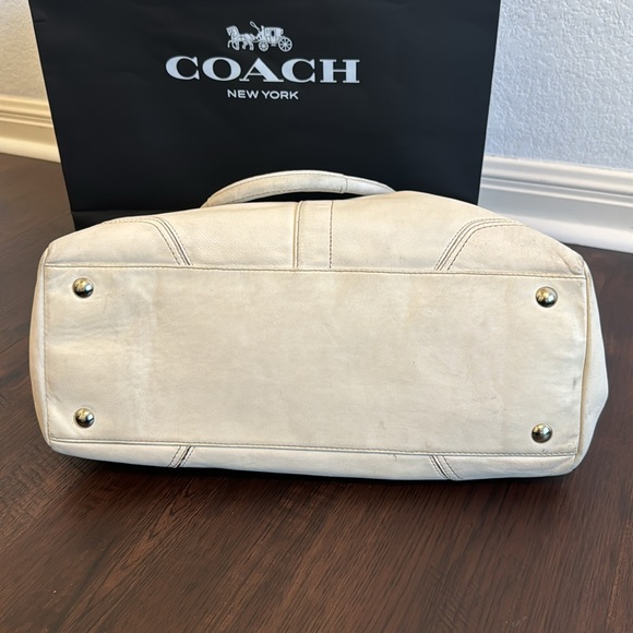 COACH BAG GENUINE LEATHER WHITE SATCHEL VINTAGE - Picture 4 of 7